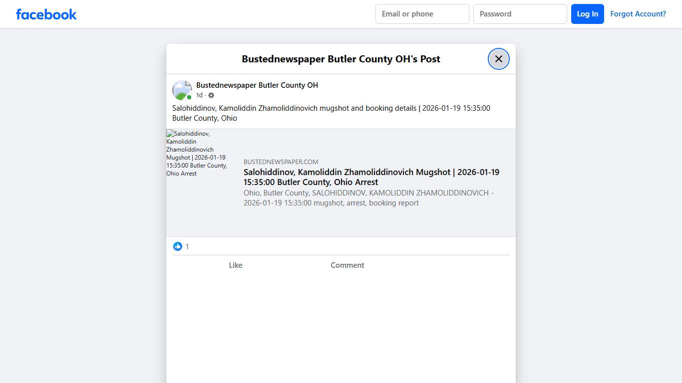 Salohiddinov,... - Bustednewspaper Butler County OH | Facebook